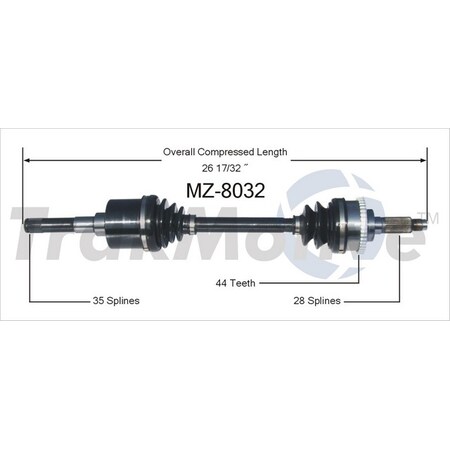 Surtrack Axle Cv Axle Shaft, Mz-8032 MZ-8032